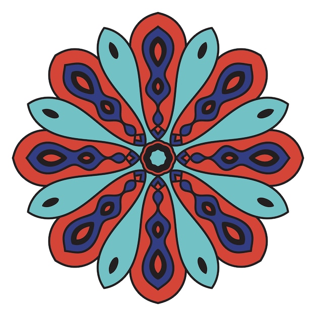 Mandala fofa. flor ornamental doodle redondo isolado no fundo branco.