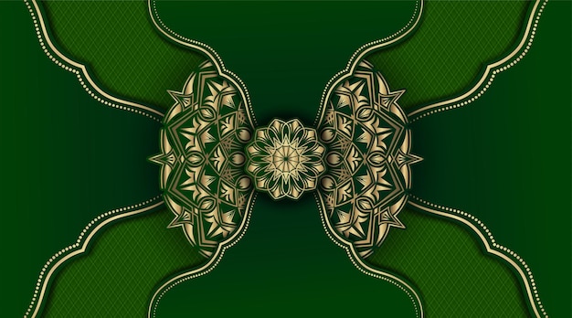 Mandala fundo verde e dourado