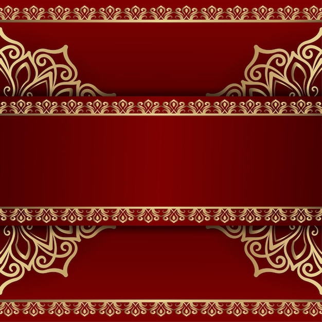 Mandala fundo vermelho e dourado