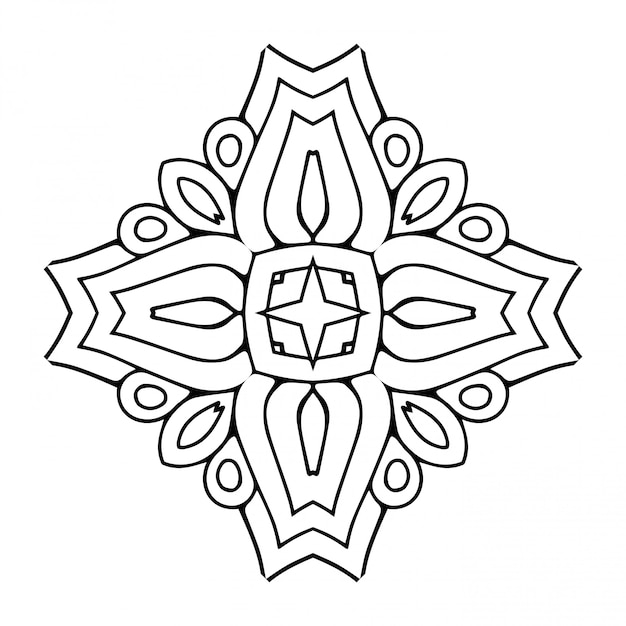 Mandala. linha simples, elemento decorativo para colorir.