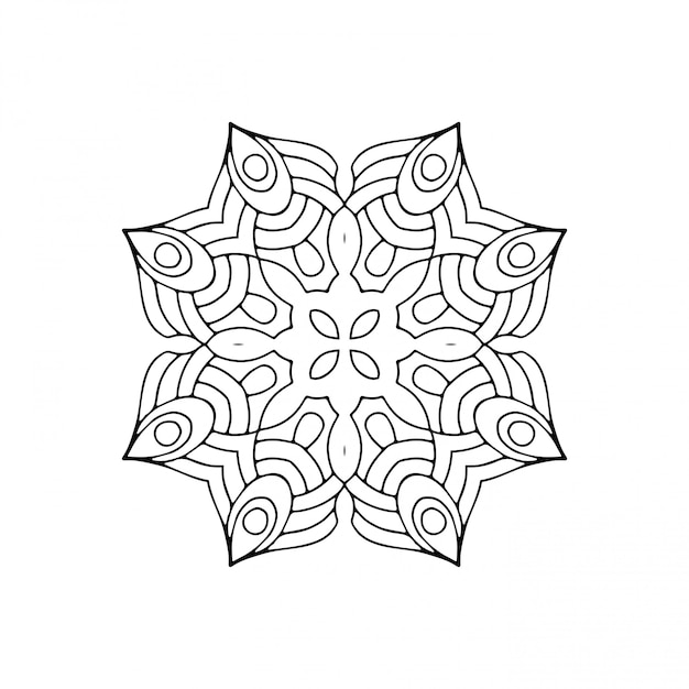 Mandala. linha simples, elemento decorativo para colorir.