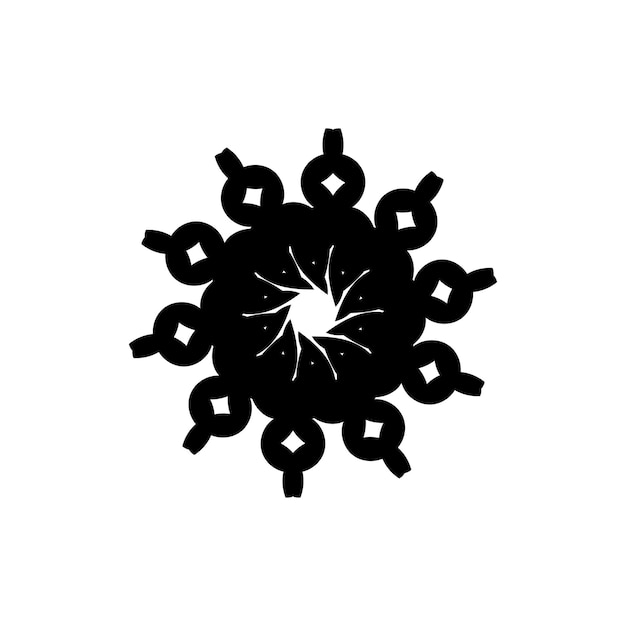 Mandala logotipo preto e branco vetor oriental padrões de terapia anti-stress tecelagem de elementos de design vetor de logotipos de ioga