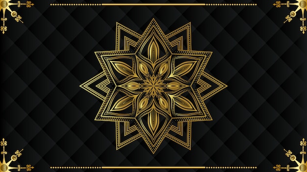 Vetor mandala moderna de luxo com padrão de arabesco dourado árabe estilo islâmico real