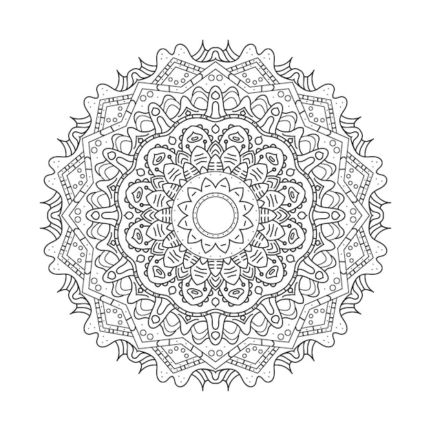 Mandala Oriental padrão de flores decorativas ilustração vetorial isolada no fundo branco