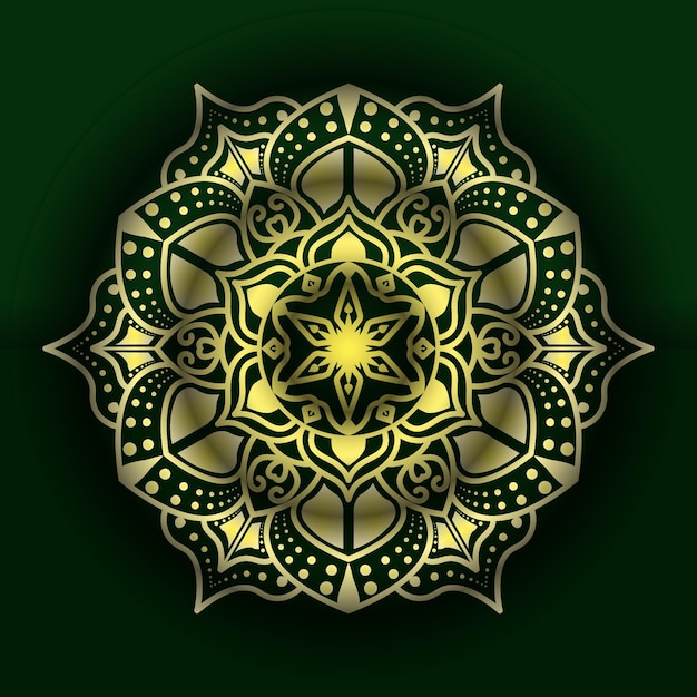 Mandala ornamental islâmica luxuosa com fundo colorido