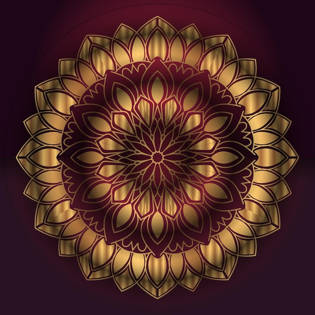 Mandala ornamental islâmica luxuosa com fundo colorido