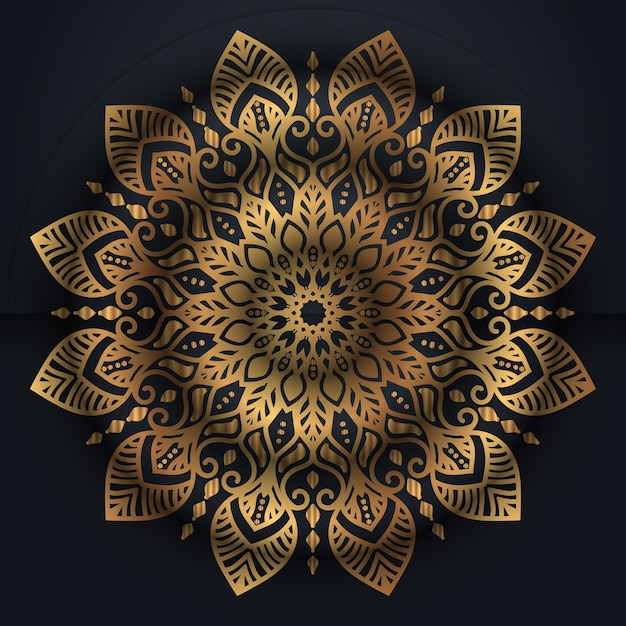 Mandala ornamental islâmica luxuosa com fundo colorido