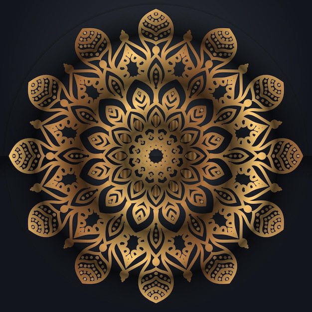 Mandala ornamental islâmica luxuosa com fundo colorido