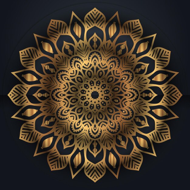 Mandala ornamental islâmica luxuosa com fundo colorido