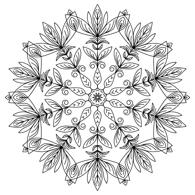 Vetor mandala ornamento floral abstrato