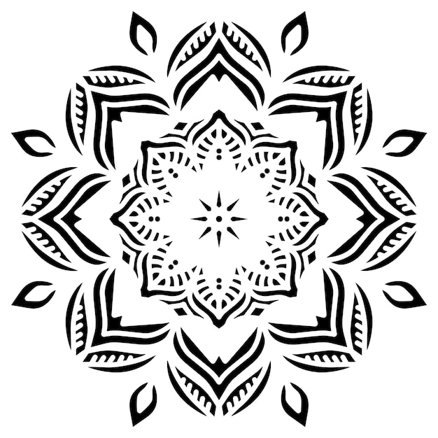 Vetor mandala padrão estêncil ornamento floral abstrato