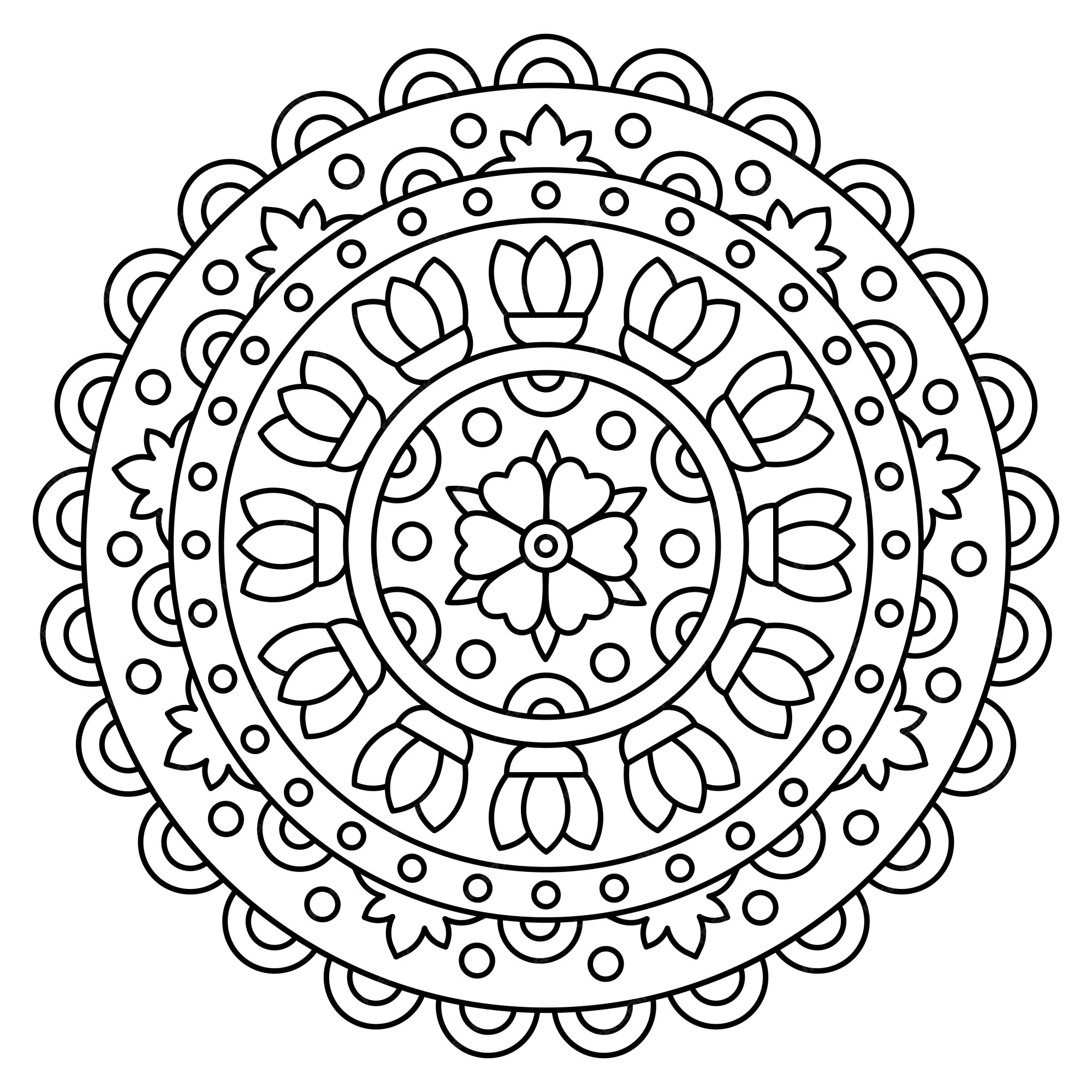 páginas para colorir mandala 7673703 Vetor no Vecteezy