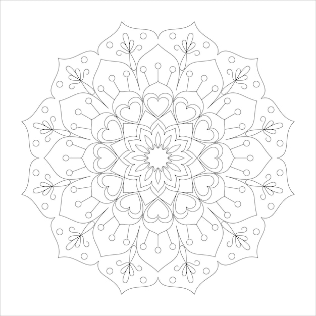 Mandala para colorir desenho decorativo de ilustração vetorial de ornamento redondo