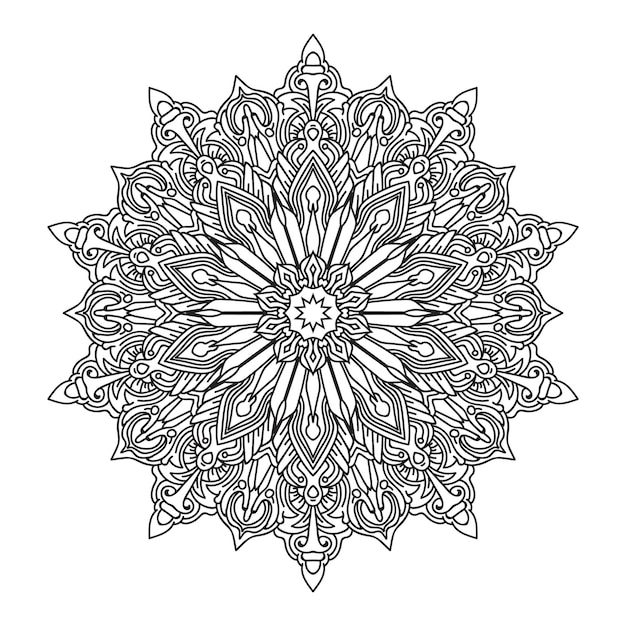 Mandala para colorir em estilo de fundo preto e branco