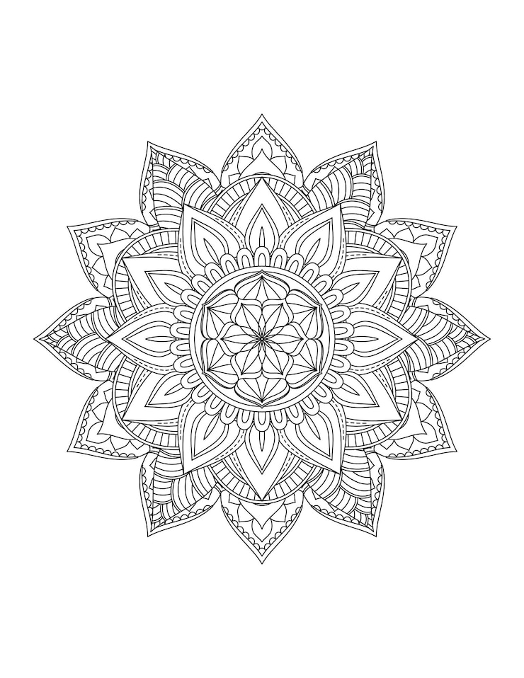 Mandala para colorir padrão Mandala FlowerIslam Árabe Indiano e motivos otomanos