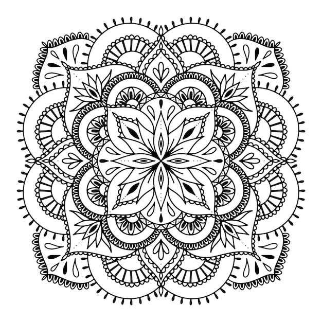 Vetor mandala para henna mehndi tatuagem decoração livro de coloração ornamentos redondos decorativos étnicos