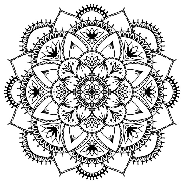 Mandala para henna mehndi tatuagem decoração livro de coloração ornamentos redondos decorativos étnicos