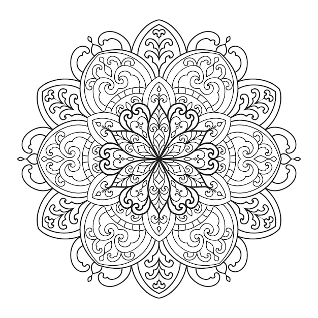 Mandala para livro de colorir. ornamento redondo decorativo. padrão de terapia anti-stress.