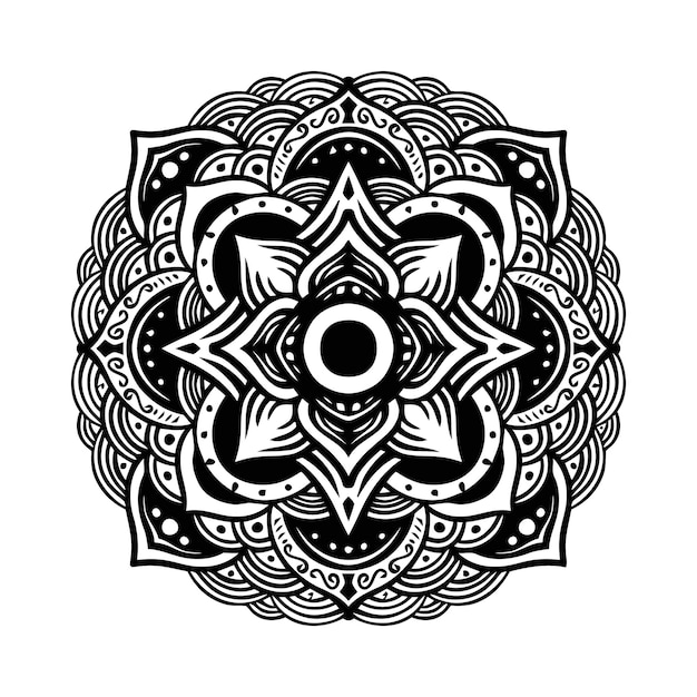 Vetor mandala preto e branco