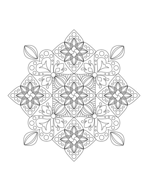 Vetor mandala quadrada para colorir