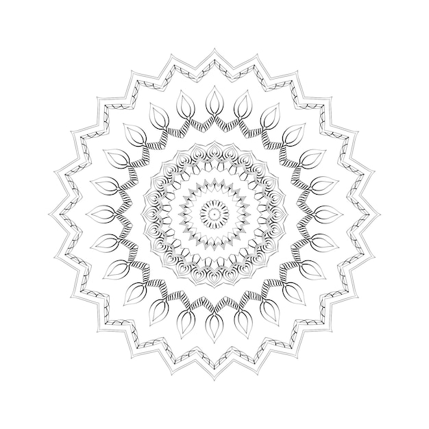 Mandala redonda para anti-stress de página de livro de colorir design