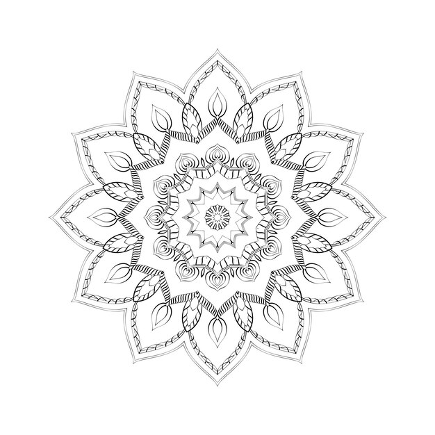 Mandala redonda para anti-stress de página de livro de colorir Design