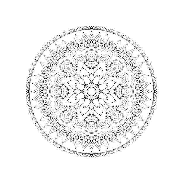 Mandala rodada padrão oriental em estilo indiano