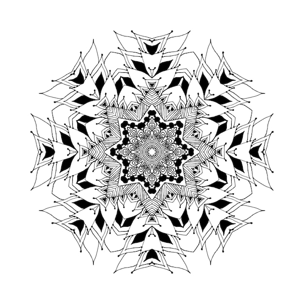 Mandala rodada padrão oriental em estilo indiano