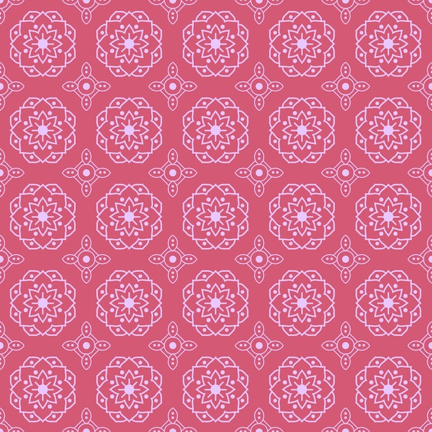 Mandala sem costura de fundo. papel de parede de forma geométrica. ornamental floral da flor na cor rosa