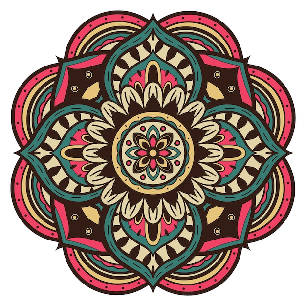 Mandala simples colorida.