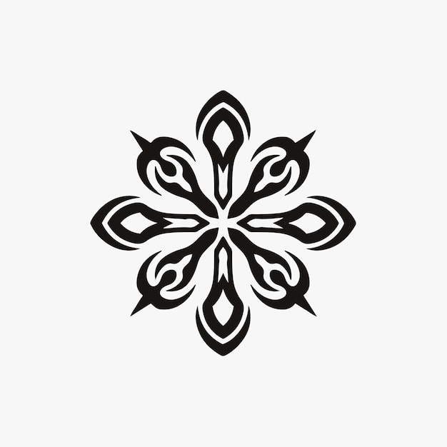 Mandala tribal trisula símbolo logo no fundo branco stencil decal tattoo vector design