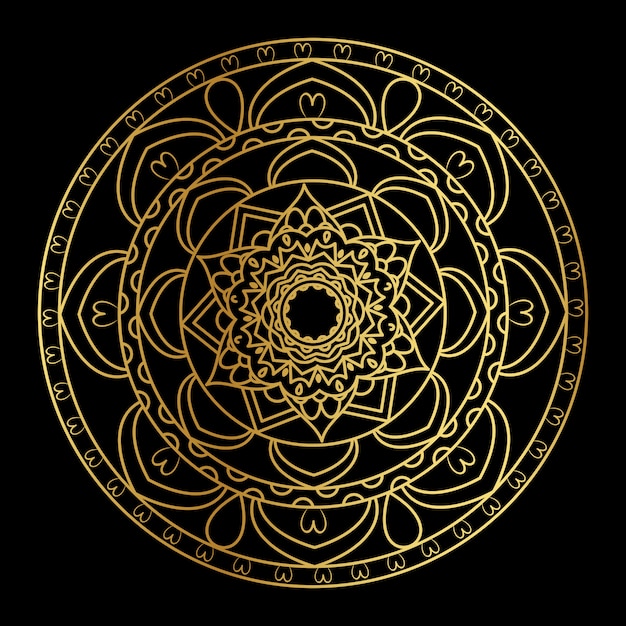 Mandala vector em gloden gradient