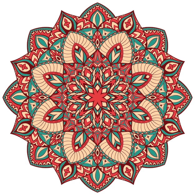 Vetor mandala vintage vetorial padrão oriental redondo modelo étnico para qualquer superfície