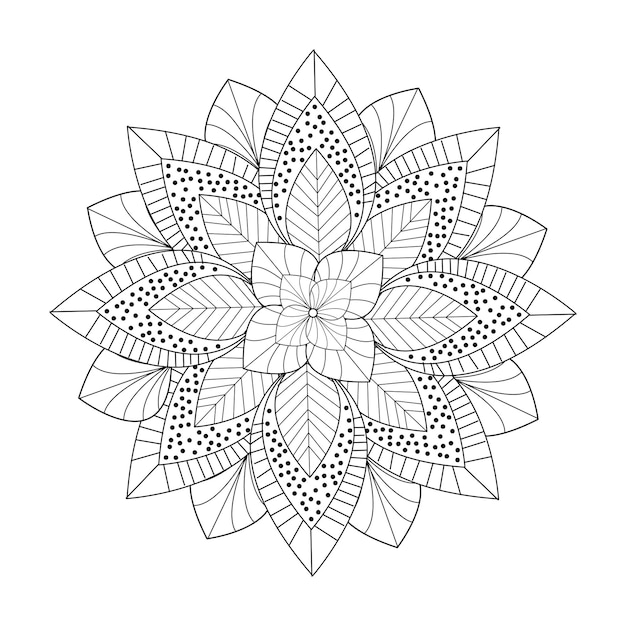 Desenho Gráfico Floral De Mandala Para Colorir Meditação De Página  Ilustração do Vetor - Ilustração de arte, asteca: 217064444