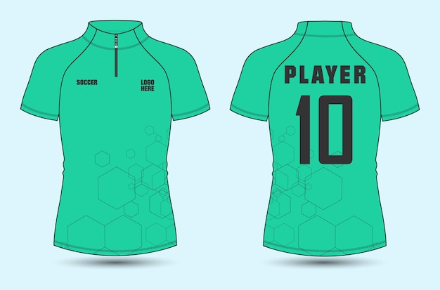 Manga curta com camisa de ciclismo de futebol com zíper curto esboço técnico plano modelo de ilustração vetorial