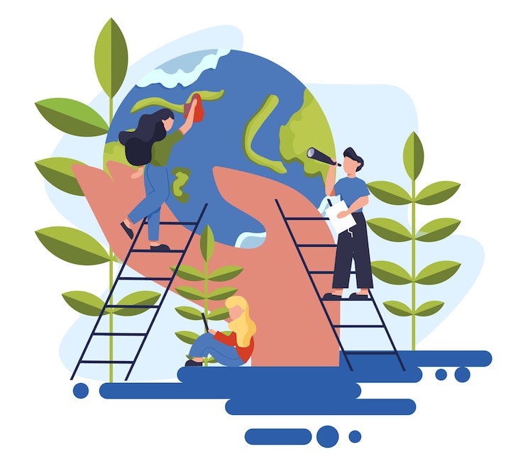 Vetor mantenha a ideia limpa da terra. reciclar e conceito de limpeza. ecologia e cuidado com o meio ambiente. ideia de reaproveitamento de lixo.