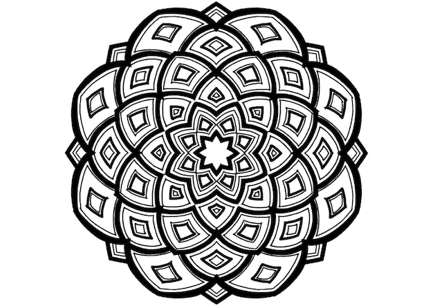 Mantra mandala, a arte da meditação para adultos para colorir desenho com as mãos pela arte do tio 017