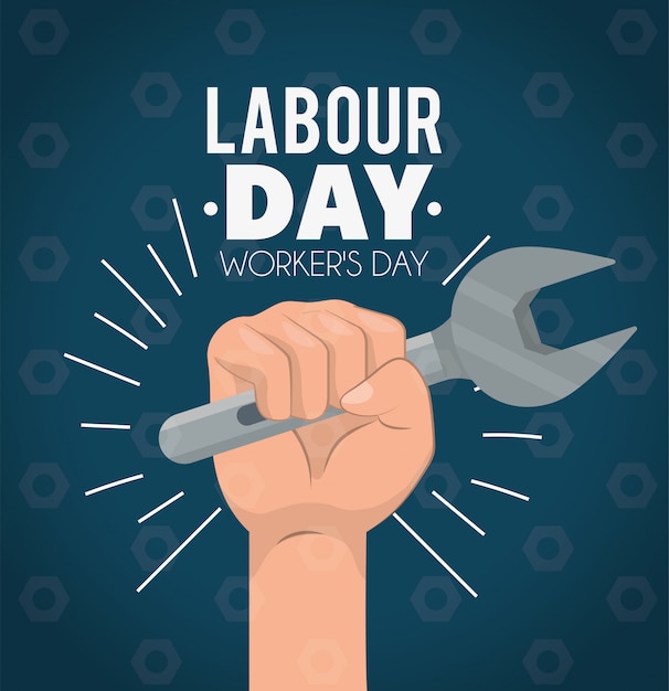 Mão com chave para celebração do dia do trabalho
