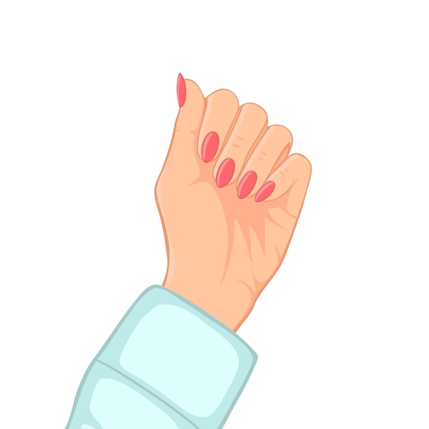 Vetor mão com unhas de beleza ilustração de moda desenhada à mão