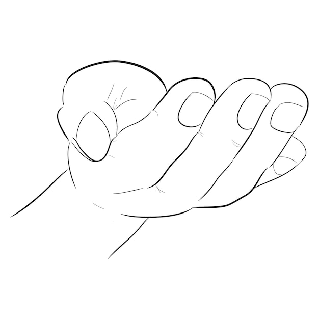 Vetor mão dar ou receber algo simples vetor mão desenhar esboço doodle