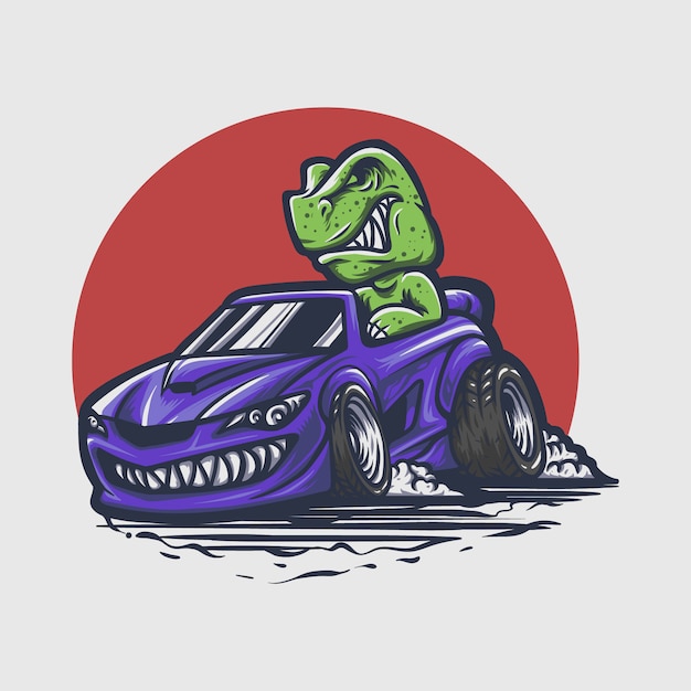 Vetor mão de carro trex desenhada