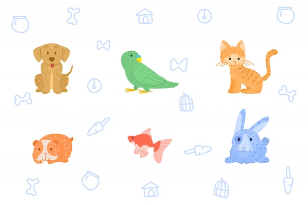 Mão de doodle desenhar animal de estimação