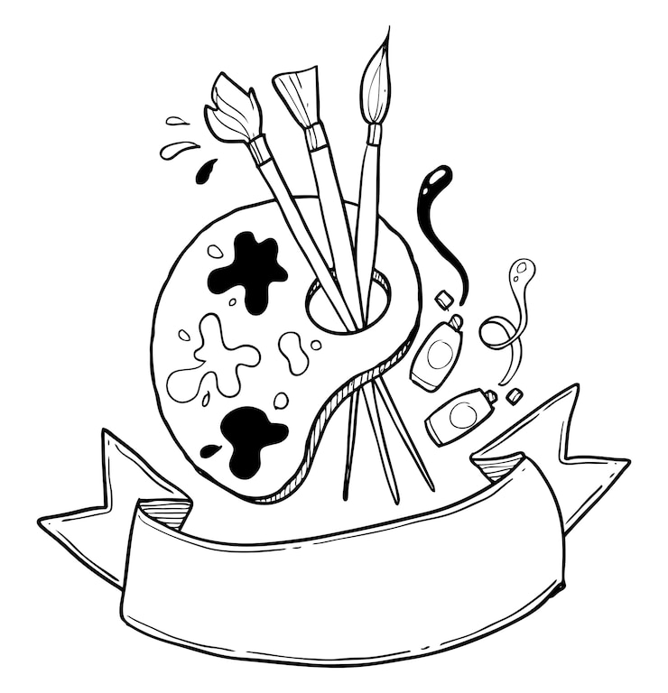 Vetor mão de ferramenta de pintura desenhada