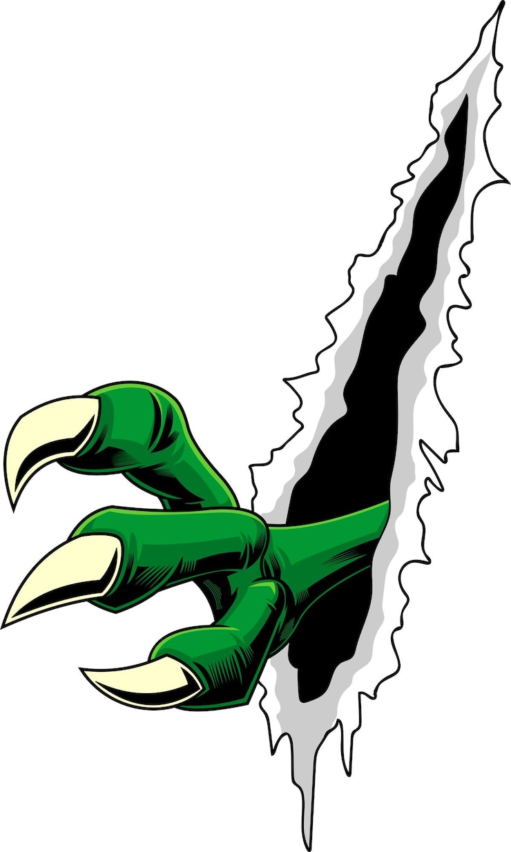 Vetor mão de garras de monstro arrancando fundo design gráfico vector ilustração desenhada à mão