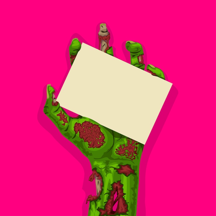 Vetor mão de zumbi em rosa