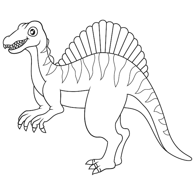 Mão desenhada de arte de linha spinosaurus