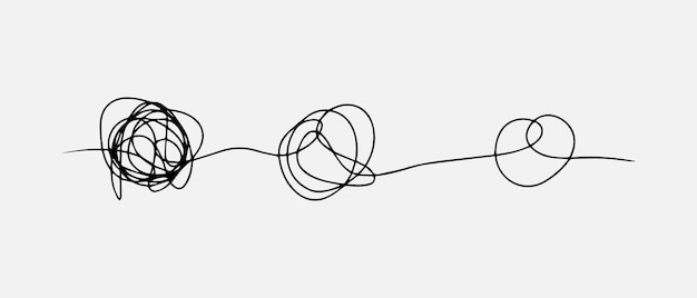 Vetor mão desenhada de esboço de rabisco emaranhado ilustração vetorial de rabisco abstrato