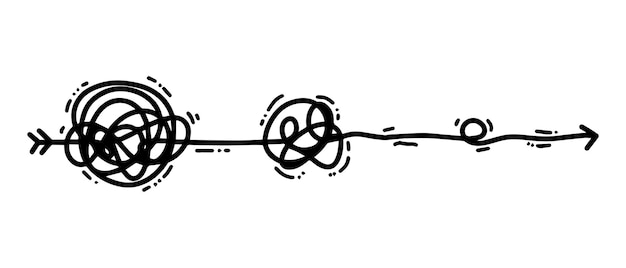 Mão desenhada de esboço de rabisco emaranhado ilustração vetorial de rabisco abstrato