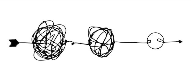 Mão desenhada de esboço de rabisco emaranhadoilustração vetorial de rabisco abstrato