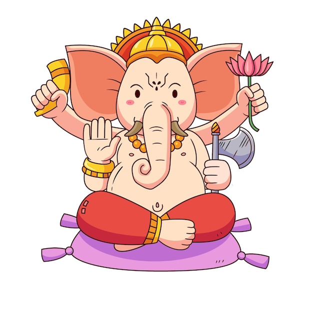 Mão desenhada ganesh chaturthi